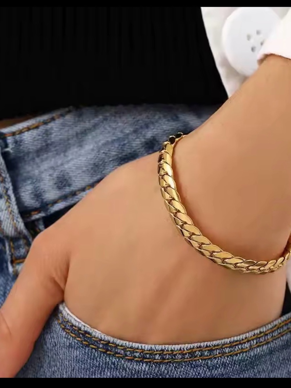 Classic 18k Gold plated Curb Chain Bracelet